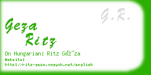 geza ritz business card